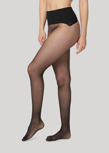 Dear Denier Erika 15 Denier - Sort - Black - Strømpebukser - 15 Denier - Transparent - Sort - Bred talje-elastik - Genanvendt Polyamid