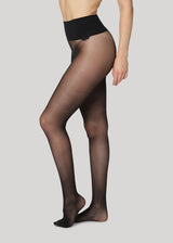 Dear Denier Erika 30 Denier - Black - Strømpebukser - 30 Denier - Semi-transparent - Sort - Bred talje-elastik - Genanvendt Polyamid